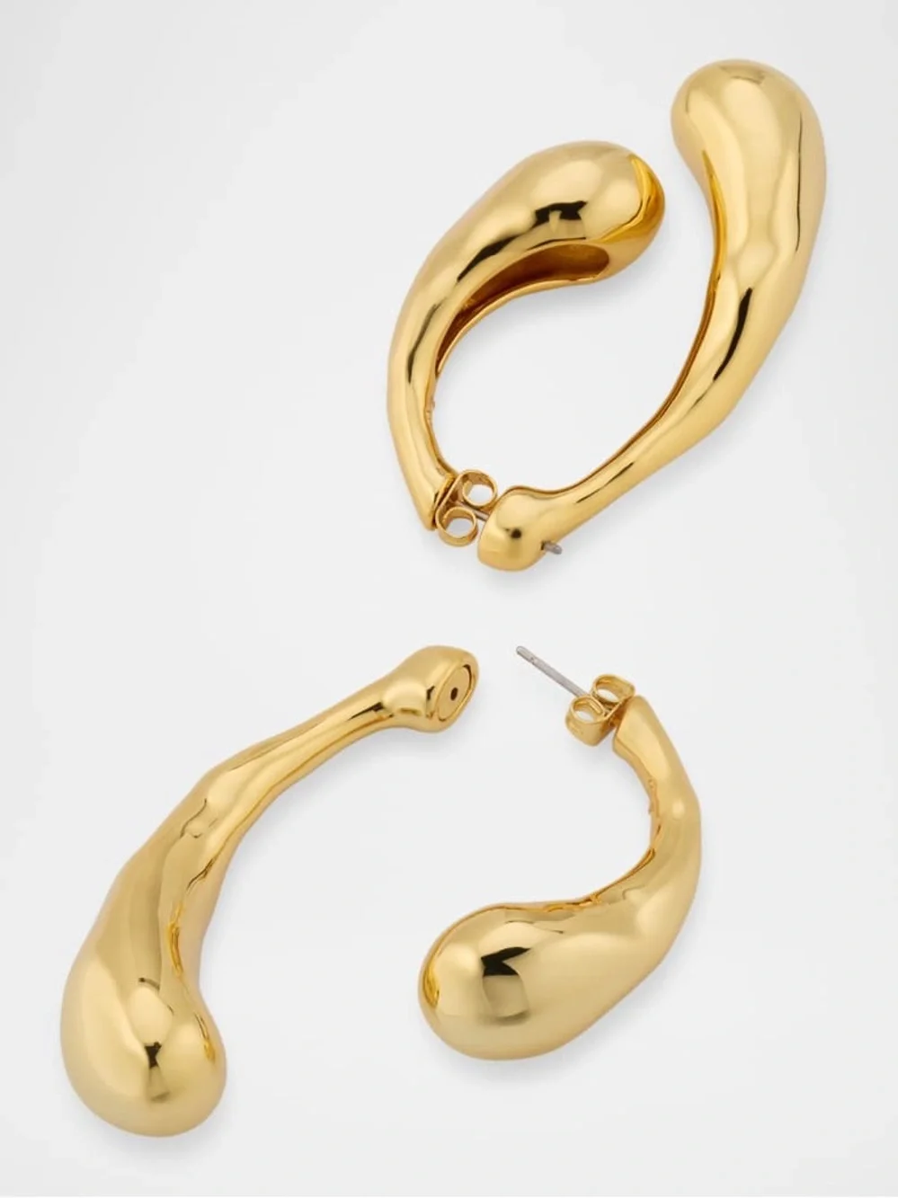 Alexis Bittar Molten Gold Scoop Front Back Earring_7